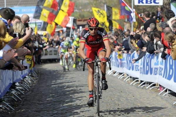 Alessandro Ballan climbs at the Tour of Flanders