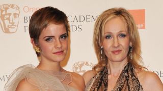 Emma Watson and J.K. Rowling posing together in 2011