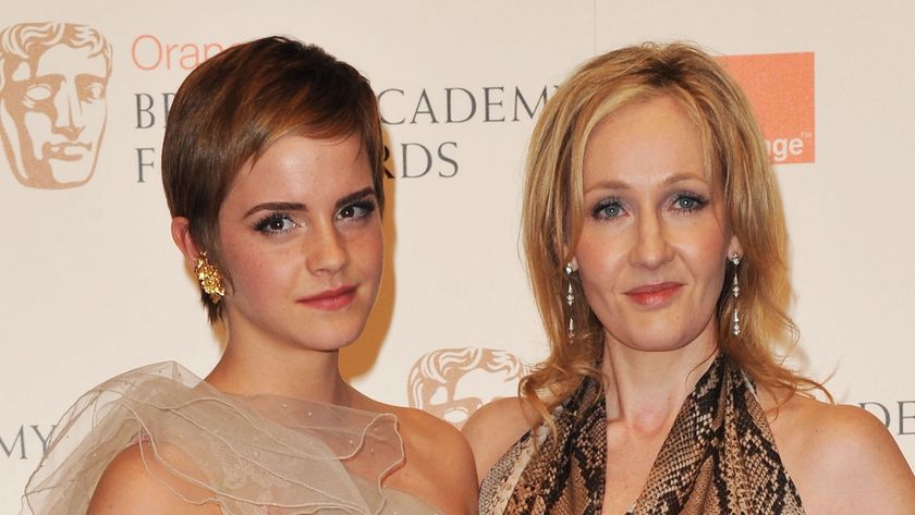 Emma Watson and J.K. Rowling posing together in 2011
