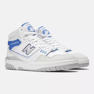 New Balance blue and white trainers