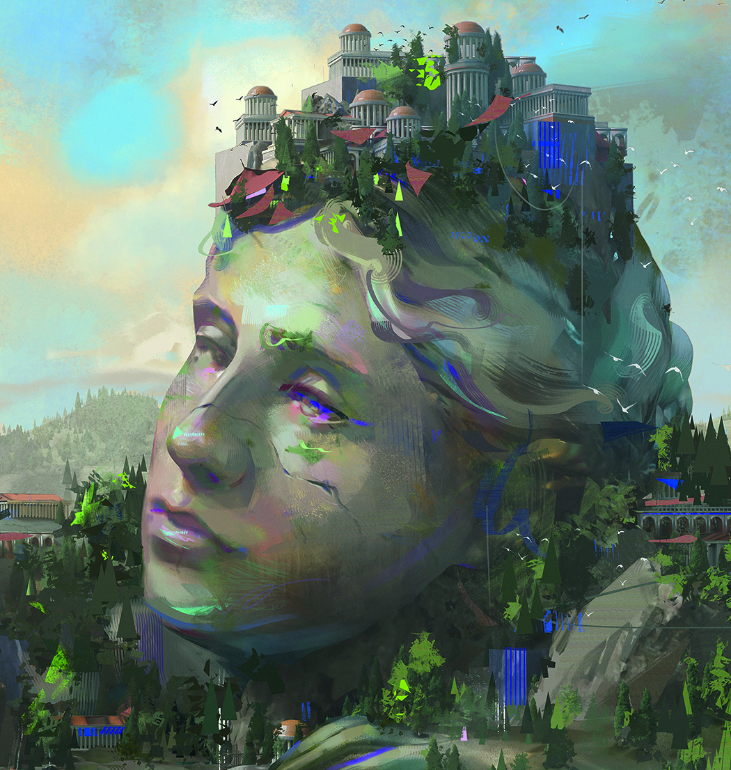 Images from a tutorial on how to use 3D models for 2D concept art