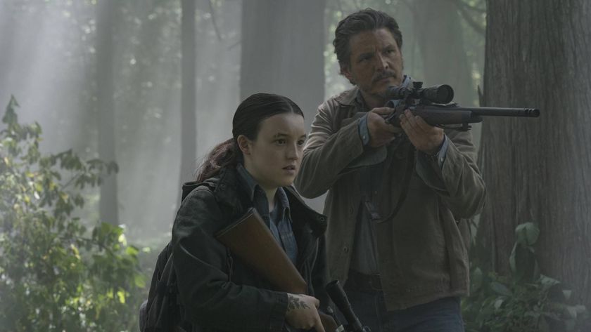 Bella Ramsey as Ellie and Pedro Pascal as Joel in The Last of Us