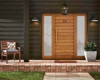 Wooden porch and front door