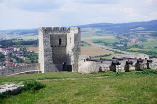 Image shows the demolished inner walls of the bastions of Spiš Castle, Slovakia