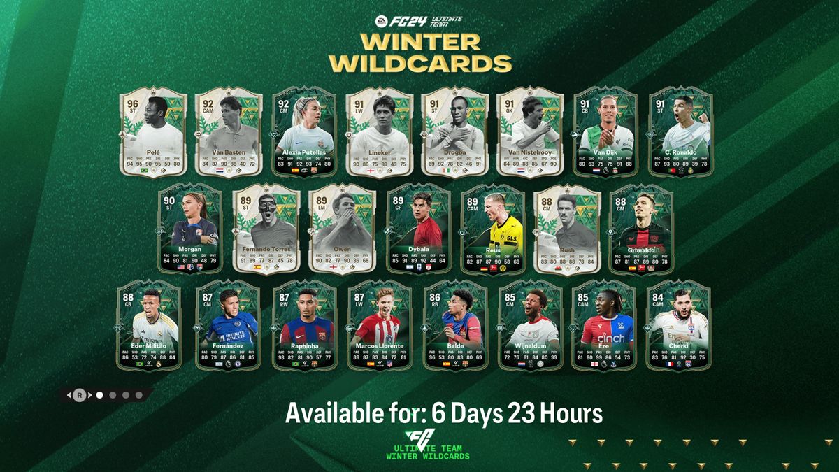 FC 24 Winter Wildcards calendar with new items for Gullit, Havertz and