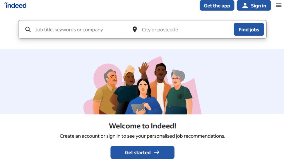 Indeed website screenshot (September 2025).