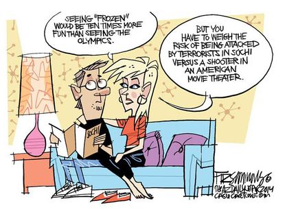 Editorial cartoon Frozen Olympics