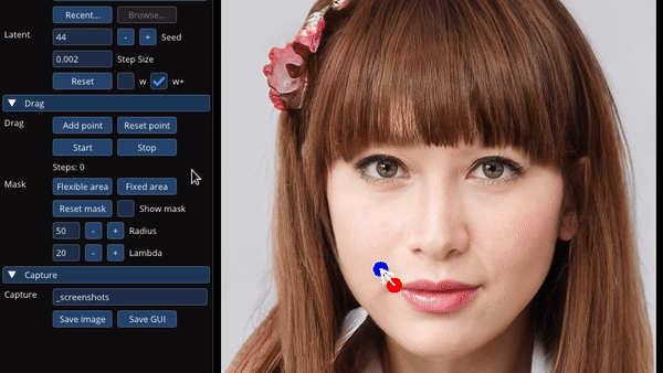 AI photo editor; a woman's face