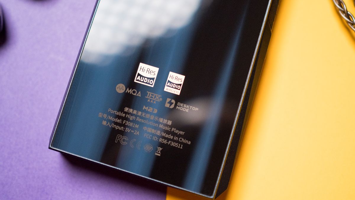 Fiio M23 labels at the back