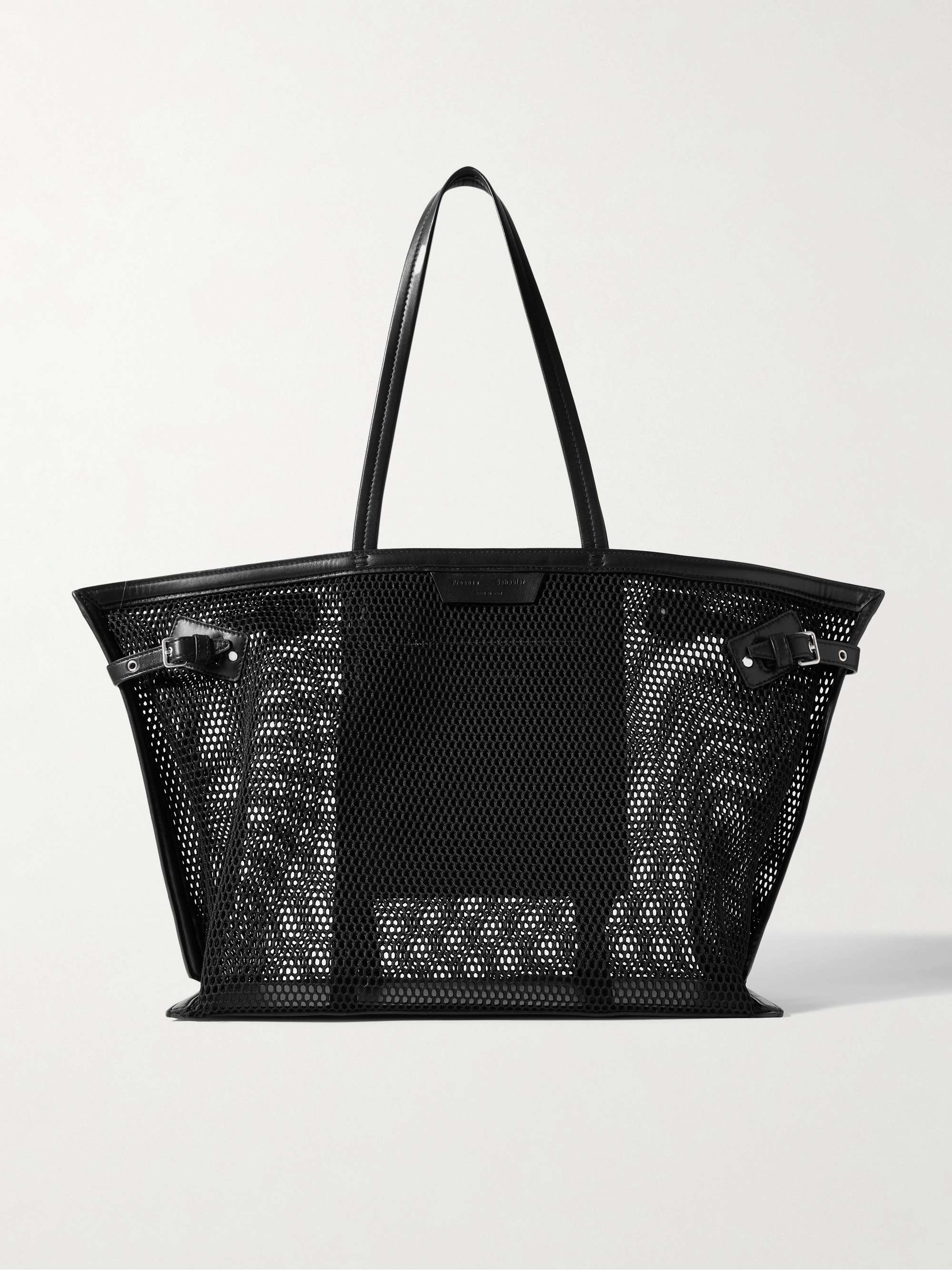 Days Leather-Trimmed Mesh Tote