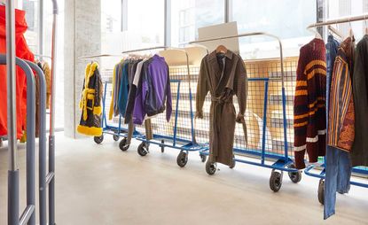 Browns Fred Segal pop-up space rails of clothing