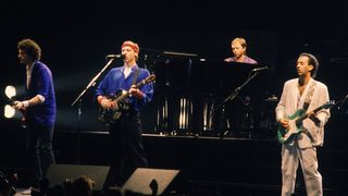PARIS, FRANCE - NOVEMBER 27: Group Dire Straits Concert at Paris Bercy Concert Hall, Paris, November 27, 1985. (Photo by Frederic REGLAIN/Gamma-Rapho via Getty Images)