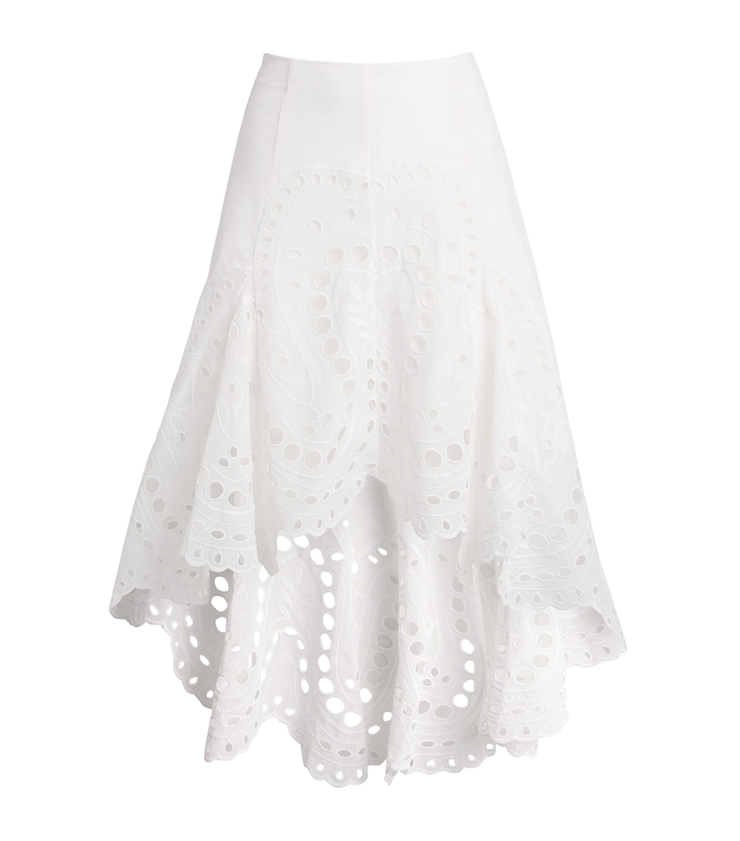 Charo Ruiz Ibiza Broderie Anglaise Fin Midi Skirt