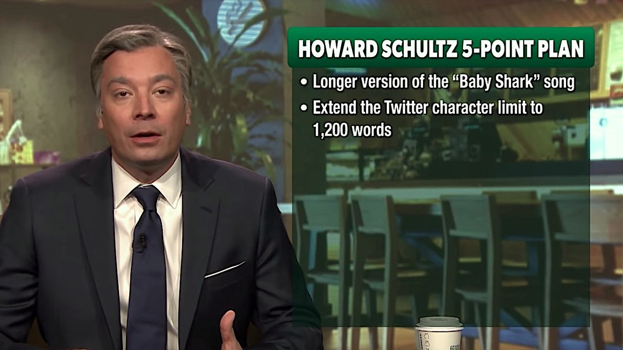 Jimmy Fallon debuts his Howard Schultz impersonation