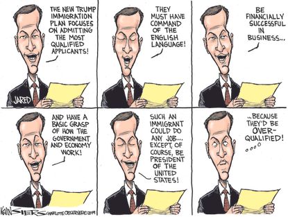 Political cartoon U.S. Jared Kushner Trump immigration