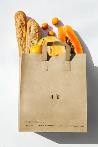 A takeaway bag of foods available from Hungry Beast in Mexico City