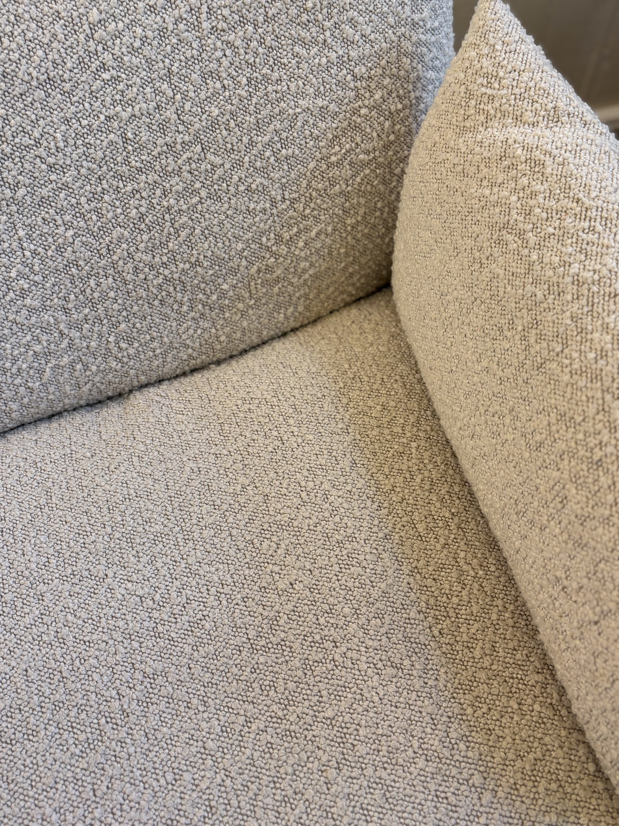 cozmo boucle sofa close up