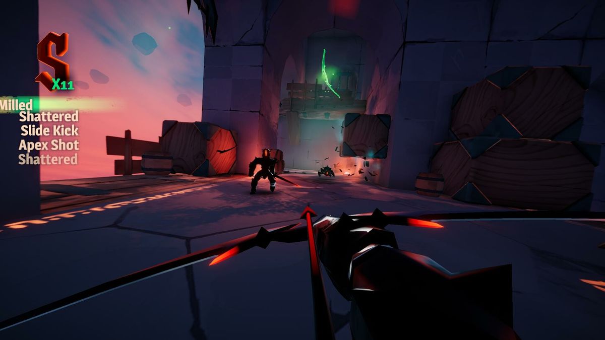 Aiming bow and arrow at enemies in Shady Knight
