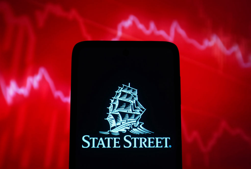 State Street logo on a smartphone screen
