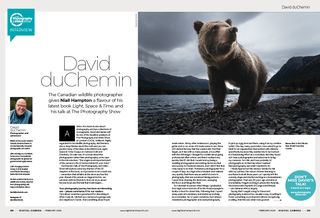 Image showing the first two pages of the interview with photographer David duChemin, in issue 290 (February 2025) of Digital Camera magazine