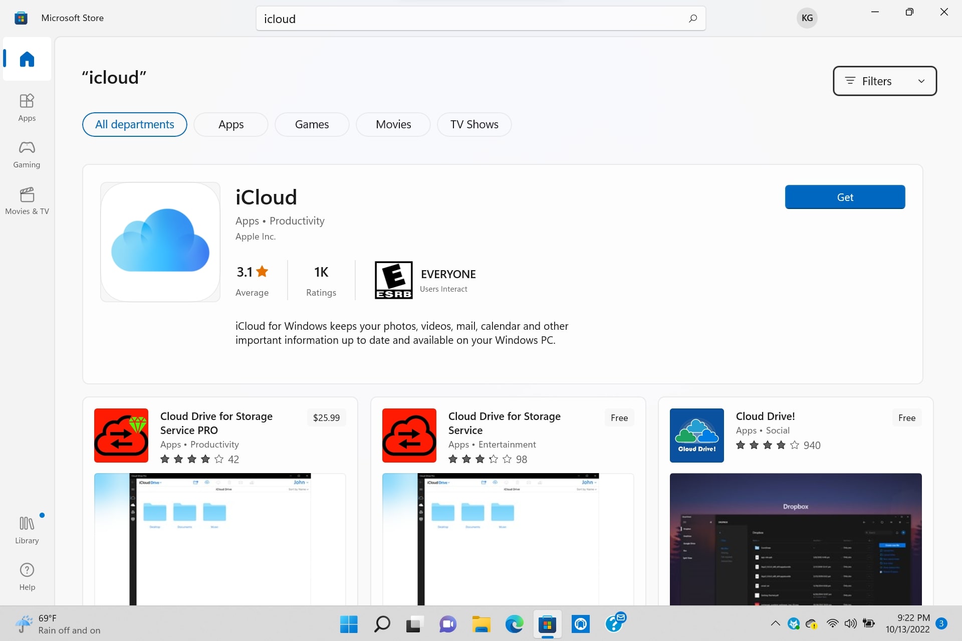 iCloud for Windows app