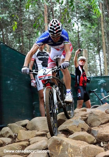 Julien Absalon struggled in the rocks