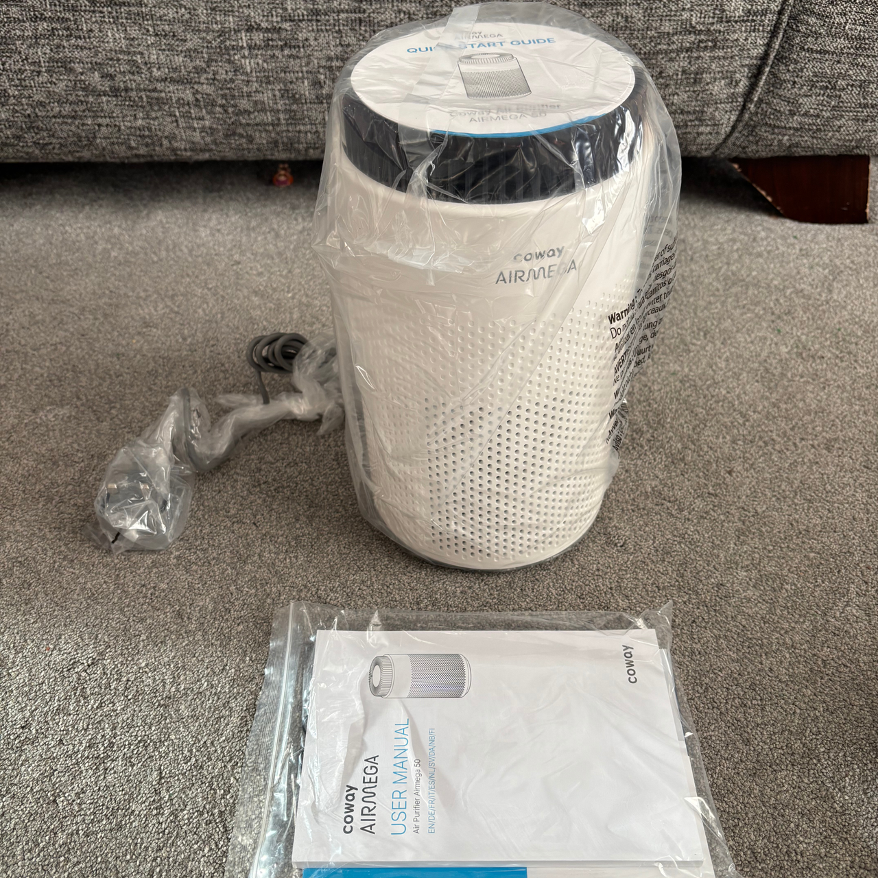 Coway Airmega 50 unboxing process