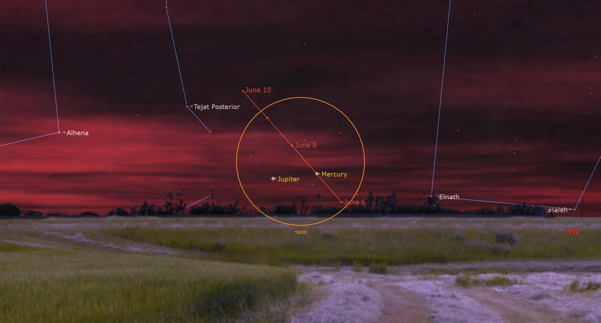 The solar system's largest and smallest planets will greet one another in the eastern sky.