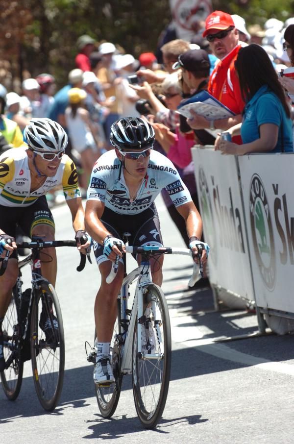 Richie Porte (Saxo Bank) marked by Jack Bobridge (Garmin-Cervelo)