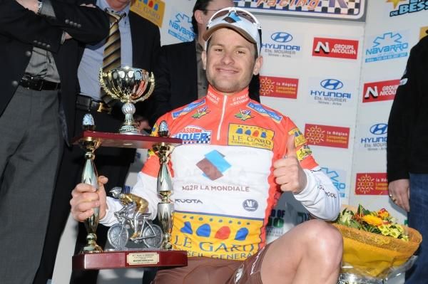 A happy Anthony Ravard with his winner's trophy.