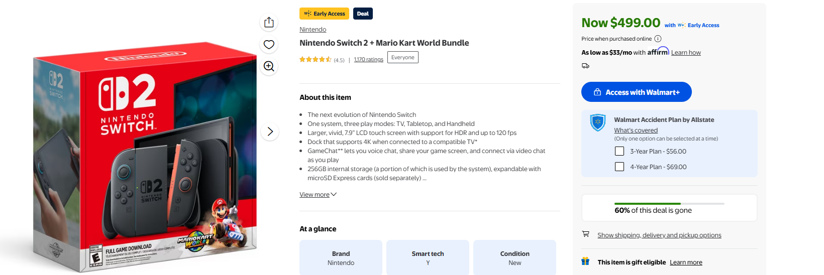 Walmart.com Switch 2 MKW bundle 7-7-25