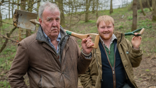 Jeremy Clarkson (left) and, now the star of his own show, The World According to Kaleb, Kaleb Cooper