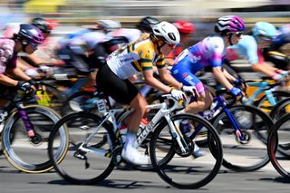 PARIS FRANCE JULY 24 Nicole Frain of Australia and Team Parkhotel Valkenburg competes during the 1st Tour de France Femmes 2022 Stage 1 a 817km stage from Paris Tour Eiffel to Paris Champslyses TDFF UCIWWT on July 24 2022 in Paris France Photo by Dario BelingheriGetty Images