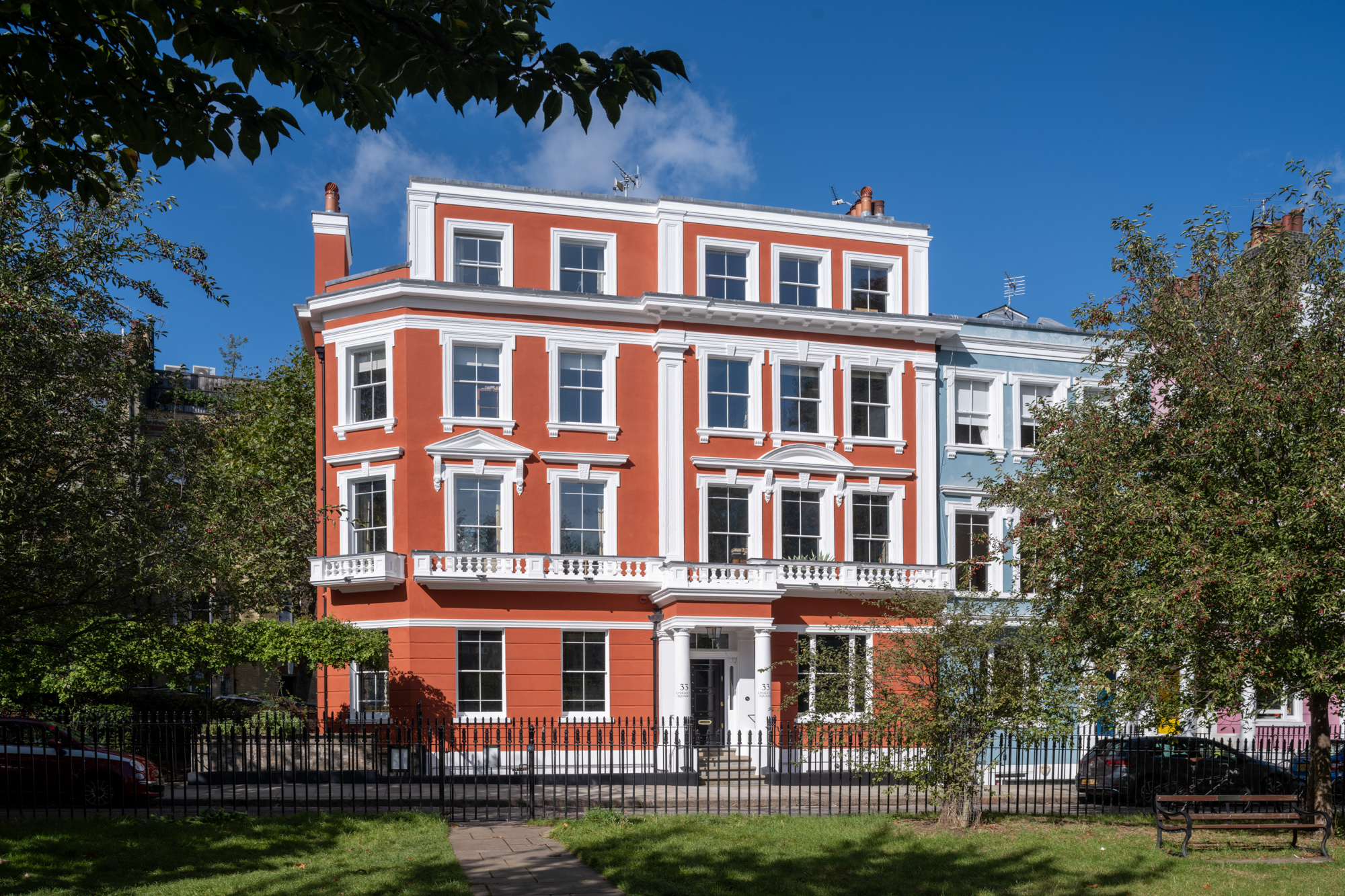 The house occupies a prominent position on the sought-after Chalcot Square. © Knight Frank