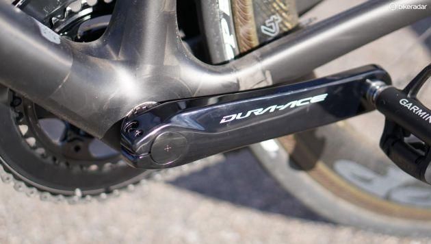A look at the non-drive side of the power meter crankset