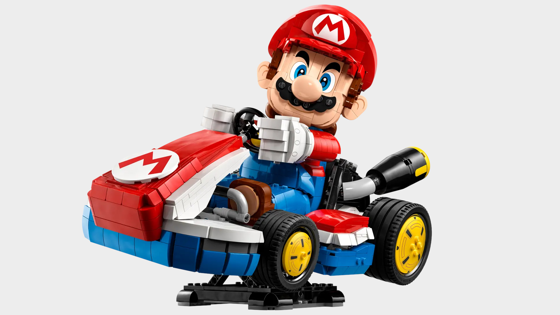 Lego Mario Kart set on a plain background