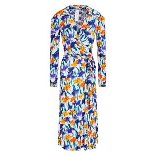 Diane Von Furstenberg Phoenix floral-print mesh midi wrap dress