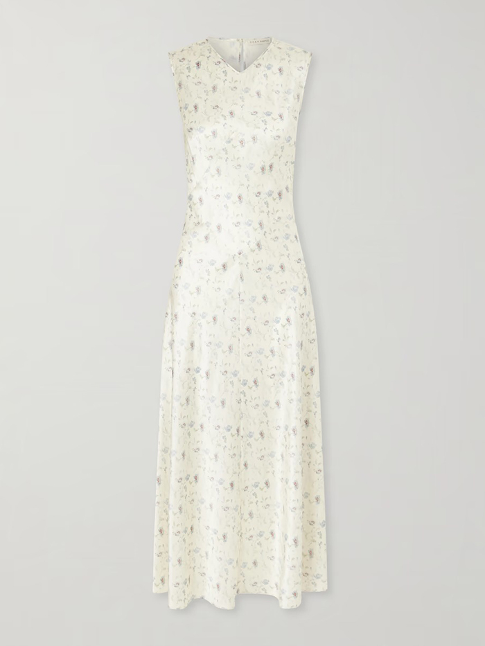 D&amp;amp;#212;EN, Adelana Floral-Print Silk-Satin Midi Dress