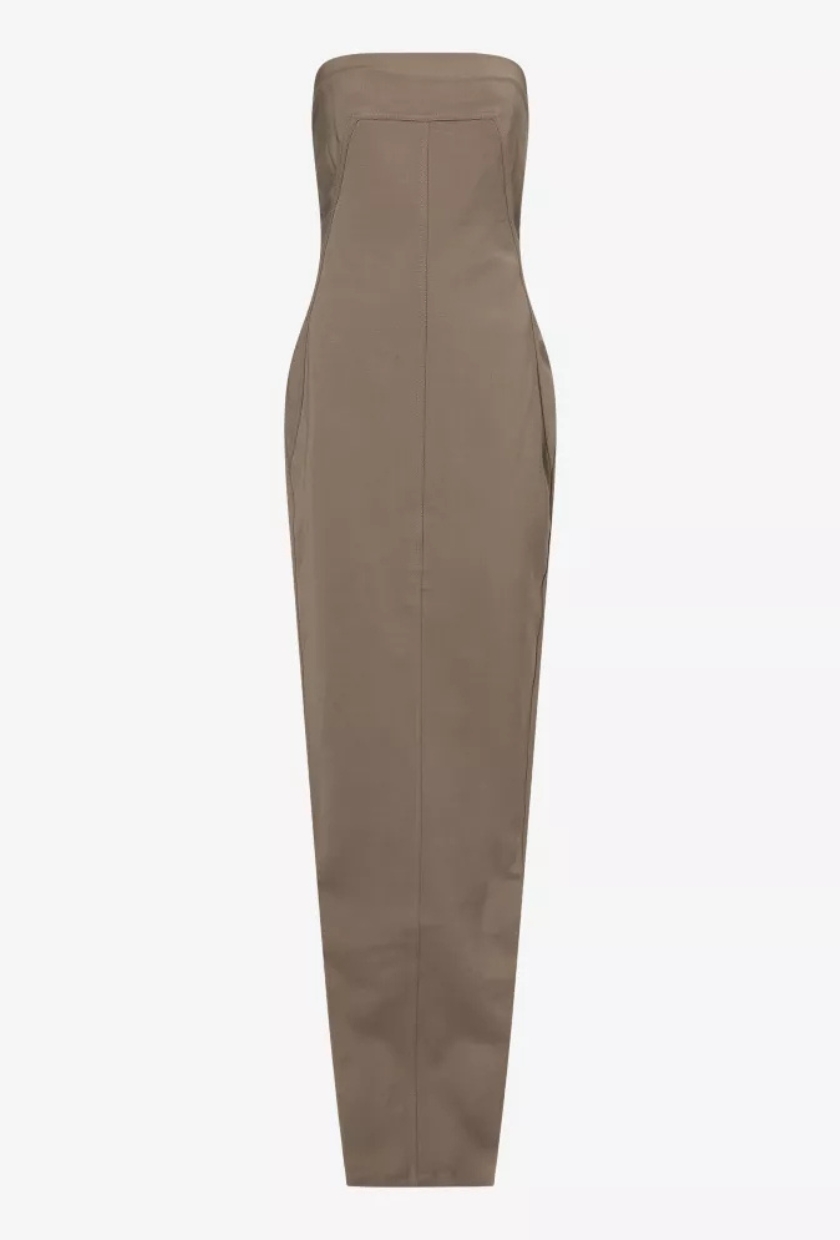 Bustier Tailored Wool-Blend Maxi Dress - 6