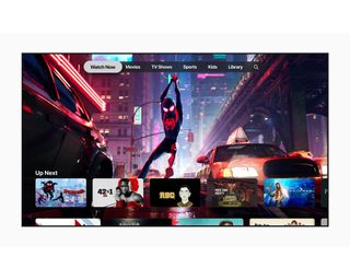 Apple TV Plus interface showing Spider-Man Into the Spider-Verse