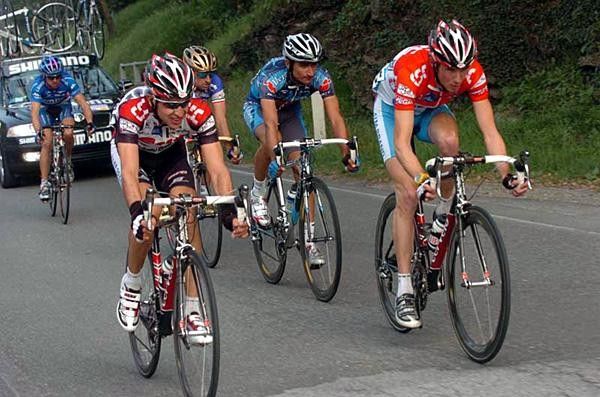 CSC teammates Carlos Sastre and Frank Schleck