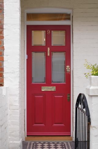 Red accoya front door