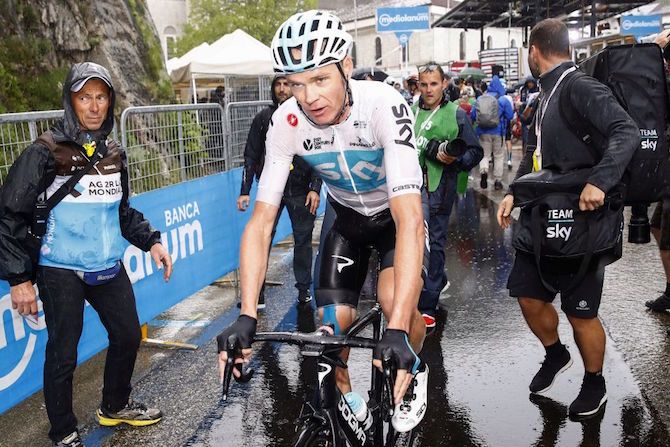 Chris Froome (Team Sky) lost more time on stage 9 of the 2018 to Gran Sasso d'Italia
