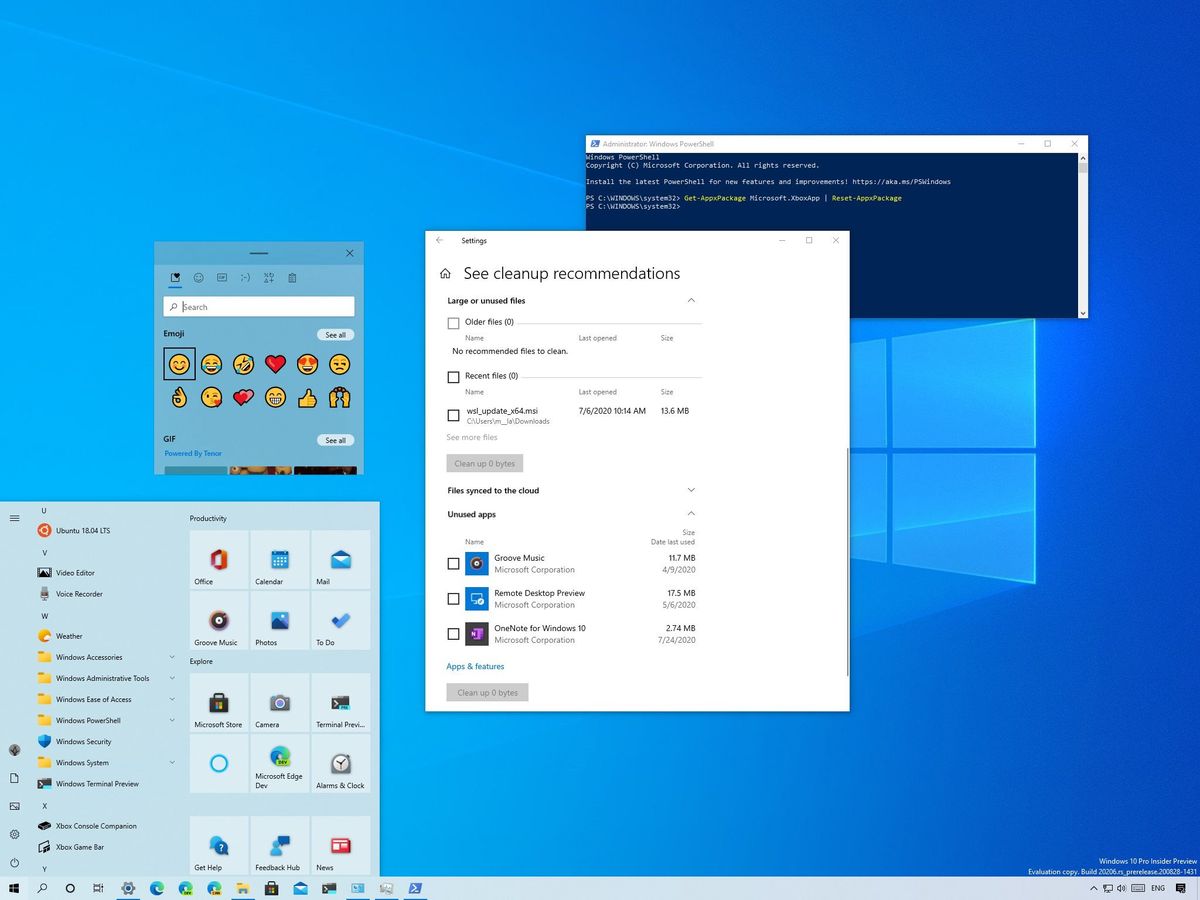 Windows 10 build 20206 features