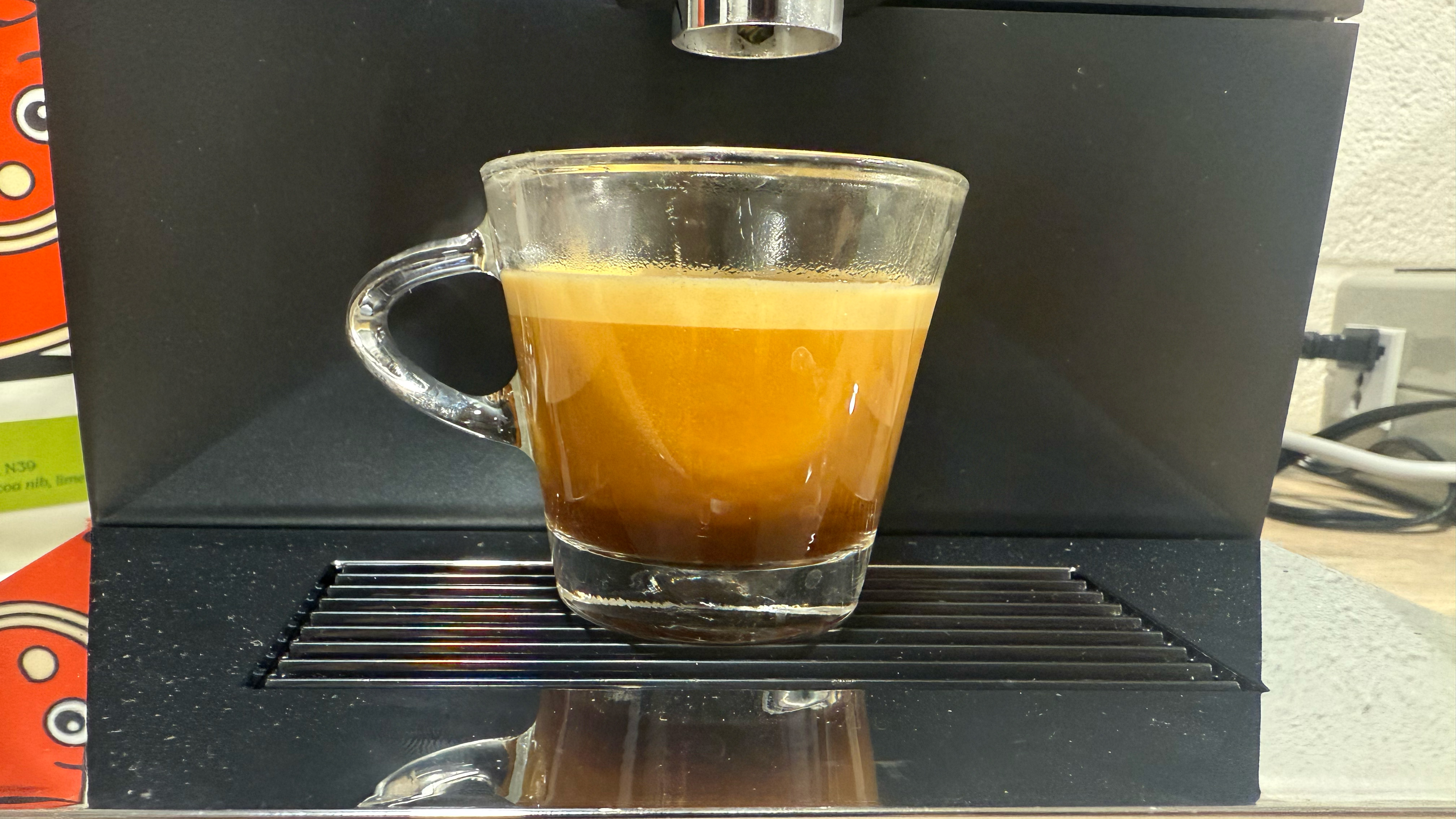 a shot of espresso made by the jura ena 4