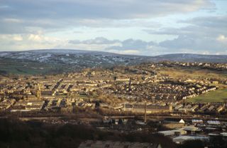 An aerial view of Nelson, Lancashire