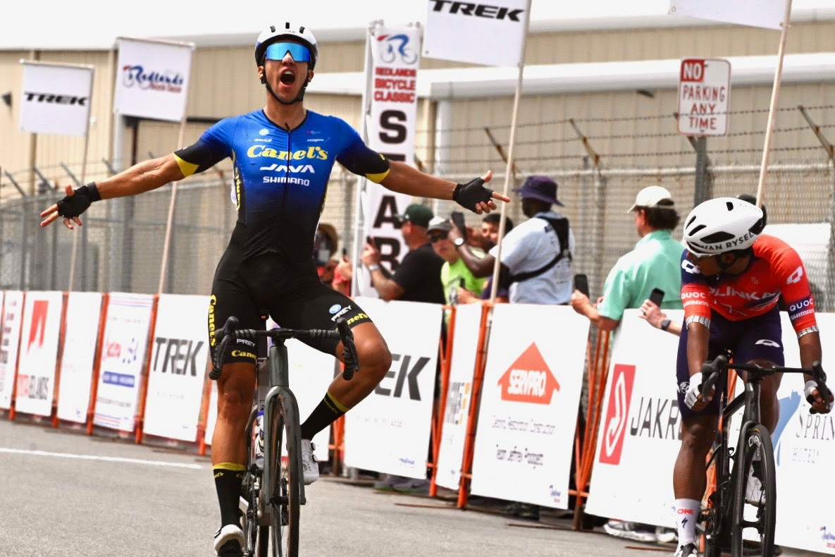Sebastian Mata (Canel&rsquo;s-Java) holds off Carlos Garcia (Olinka) and wins stage 2 at 2025 Redlands Bicycle Classic