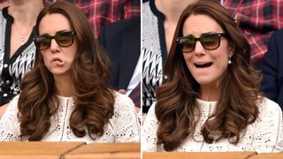 Two photos of Kate Middleton's reactions at Wimbledon 2014