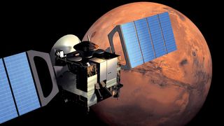 Mars Express spacecraft in orbit around Mars