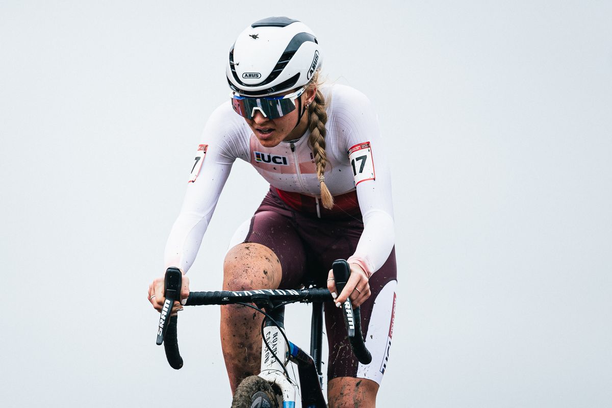 Cat Ferguson at the UCI cyclocross World Cup in Dublin